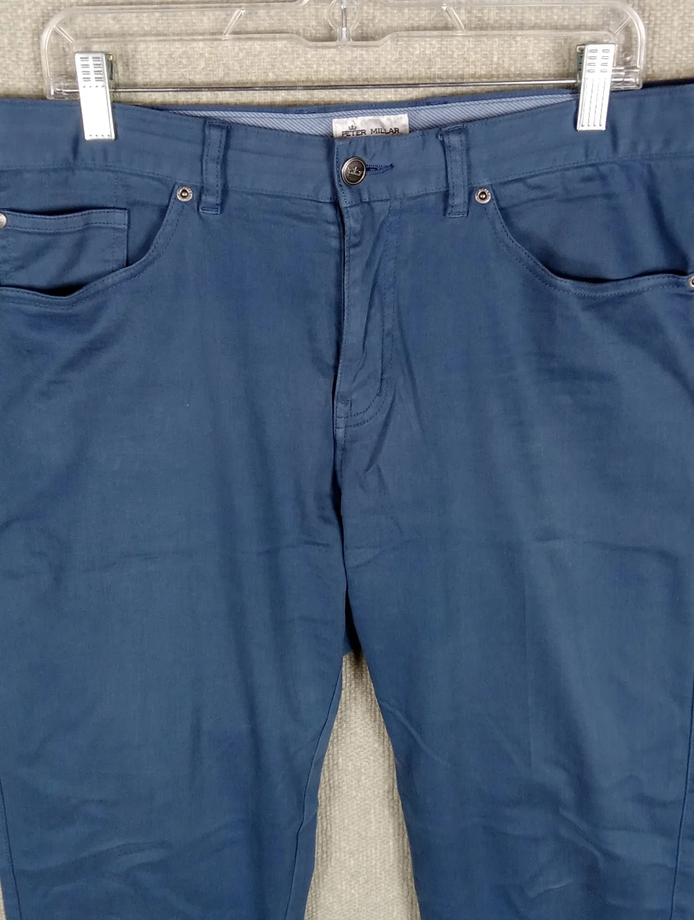 Peter Millar Signature Sateen Five-Pocket Pants Mens Size 34x32 Blue
